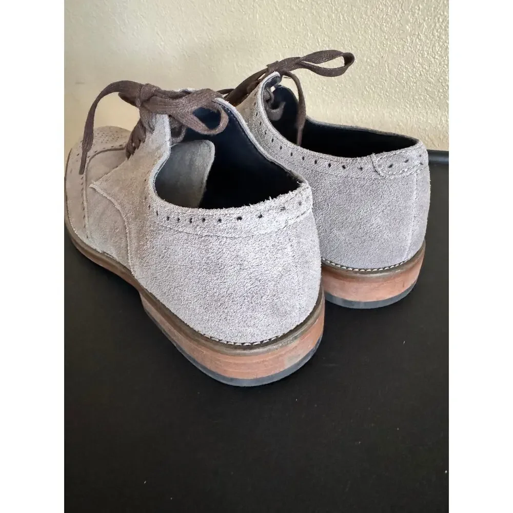 Joseph Abboud Suede Wingtip Oxford Dress Shoes Gray Leather Men’s Size 9.5
